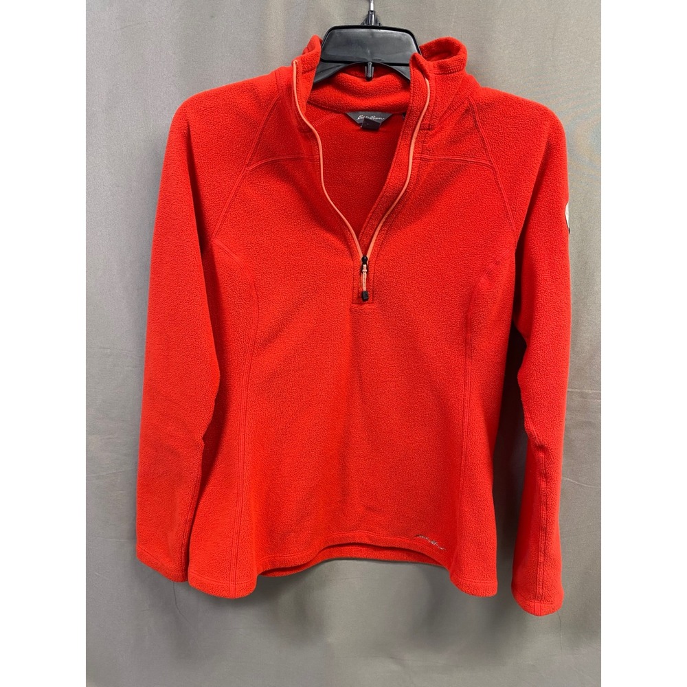 Eddie Bauer Polartec Fleece Quarter Zip Pullover Jacket Women's PM Red/Orange